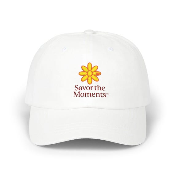 Classic Dad Cap with 'Savor the Moments' Embroidery - Relaxed Fit, Adjustable Baseball Hat for Everyday Wear, Gift for Him, Summer Accessory