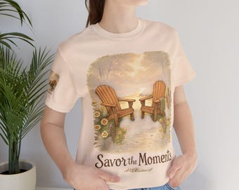Adirondack Chairs, Serene Beach Vibes Tee: Nature Lover's Relaxing T-Shirt