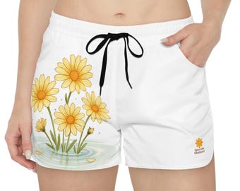 Women's Floral Casual Shorts, Savor the Moments Summer Apparel, Beachwear, Vacation Shorts, Gift for Her