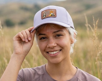 Panda Floral Patch Slow Down Breathe Hat | Mid Profile Baseball Cap