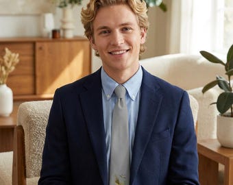 Savor Moments seagulls illustration Necktie | gray bird motif, elegant wedding accessory