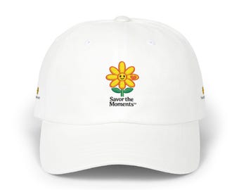 Daisy Mascot "Savory" 'Savor the Moments' Dad Cap | Embroidered Floral Baseball Hat