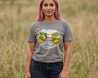 Ducks T-shirt | Vintage Mallard Nature Scene, Savor the Moments