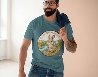 Easter Bunny Shirt for Adults, Cute Spring bunny tee, Pastel Easter Graphic T-Shirt, Savor the Moments TM Holiday Shirt