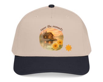 Sunset, Cabin, Baseball Cap | Nature Lover Gift, Outdoor Activities, Camping, Summer Vibes, Thoughtful Present