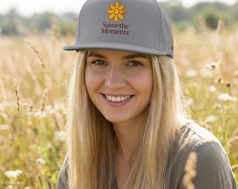Yellow Daisy 'Savor the Moments' Embroidered Cap | Flat Bill Cap