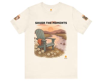 Adirondack Chair Nature Graphic T‑Shirt • Relaxing Outdoor Scene Tee • Summer Adventure Unisex Top • Calm Nature Vibes