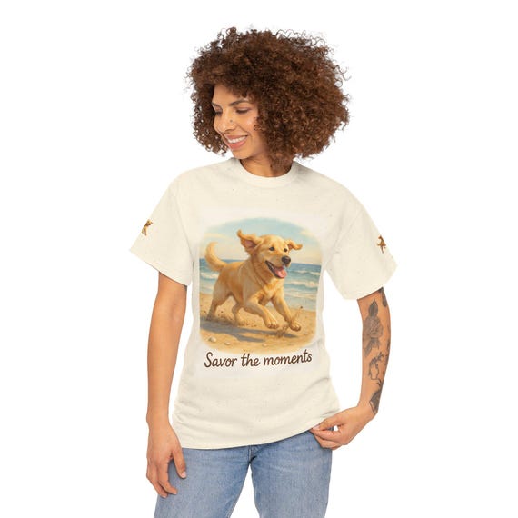 Unisex T-Shirt, Dog, Beach, Vibe Graphic Tee: Joyful Pet Lover Unisex T-Shirt