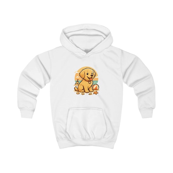 Cute Dog, Kids Hoodie, Animal Lover Hoodie, Gift for Dog Lovers, Kids Casual Wear, Summer Adventure Hoodie
