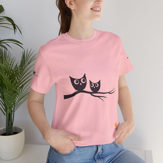 Owl Friendship Short Sleeve Tee | Cute Animal Tee | Gift for Nature Lovers | Casual Wear | Owl T-Shirt | Fall Fashion