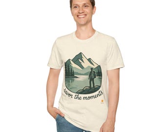 Mountain Adventure, Nature-Inspired Graphic T-Shirt, Unisex Outdoor Tee, Adventurers, Hiking Shirt, Summer Outdoor Wear