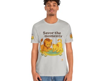 Lions, water, playful, Unisex Jersey Short Sleeve Tee