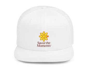 Savor the Moments Flat Bill Snapback Hat | Custom Embroidered Cap | Trendy Accessories for Everyday Wear, Gifts, Summer Style, Fashion [...]