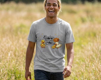 Duck & Daisies, Slow Down Breathe Savor the Moments Duck Family T-Shirt | Daisy Floral Design