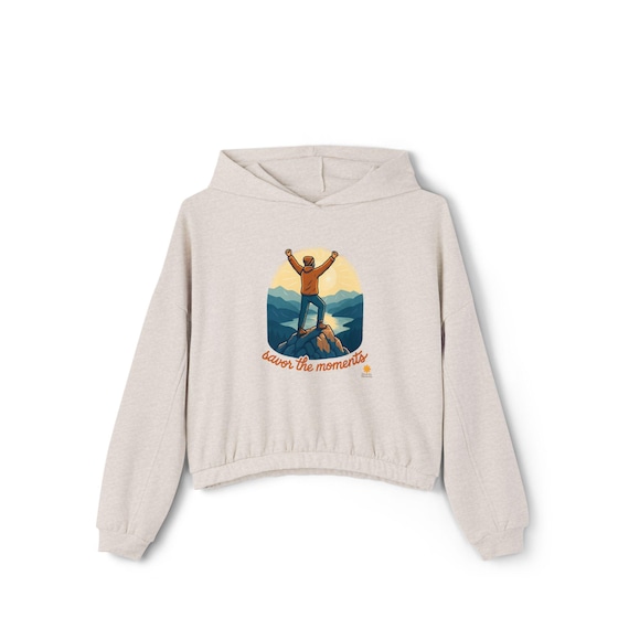 Sunrise Mountain Hiker hoodie | Cinched Bottom Hoodie