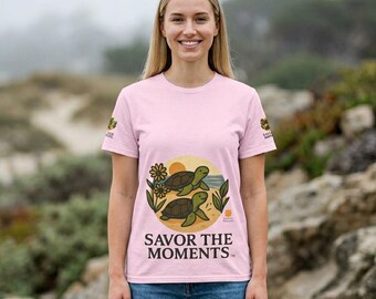 Sea Turtles Floral T-Shirt, Coastal Nature Graphic Tee, Ocean Lover Apparel