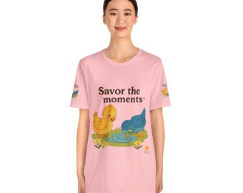 Whimsical Bird Moments Tee, Short Sleeve T-Shirt, Cute Gift for Nature Lovers, Fun Casual Wear, Animal Design Shirt, Summer Outing Apparel