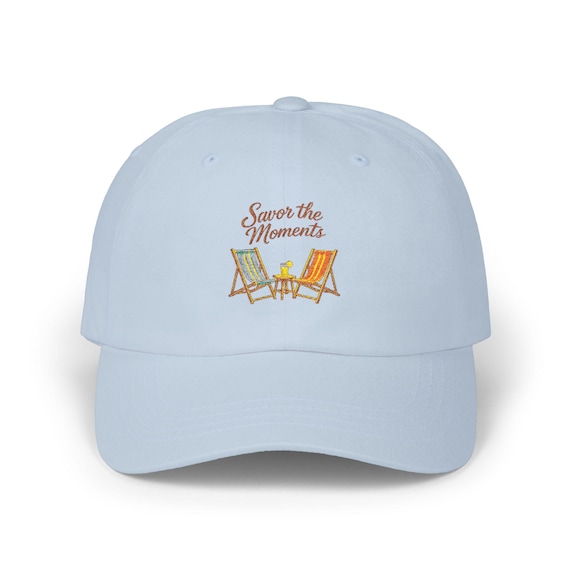 Savor the Moments beach chairs Dad Cap | embroidered summer hat