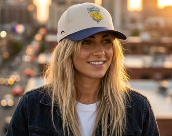 Baseball Cap, Daisy Embroidered, Nature-Inspired Mid Profile Hat