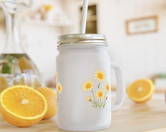 Floral Mason Jar Tumbler | Savor the Moments Drinkware | Vintage Kitchen Decor, Summer Party Gifts, Rustic Wedding Favors
