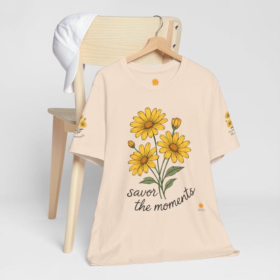 Floral Quote Short Sleeve Tee - Embrace Nature, Casual Wear, Gift for Her, Summer Vibes, Inspirational Apparel