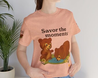 Cute Bear 'Savor the Moments' Tee for Nature Lovers, Unisex Jersey T-Shirt, Gift for Bear Enthusiasts, Nature Inspired Apparel