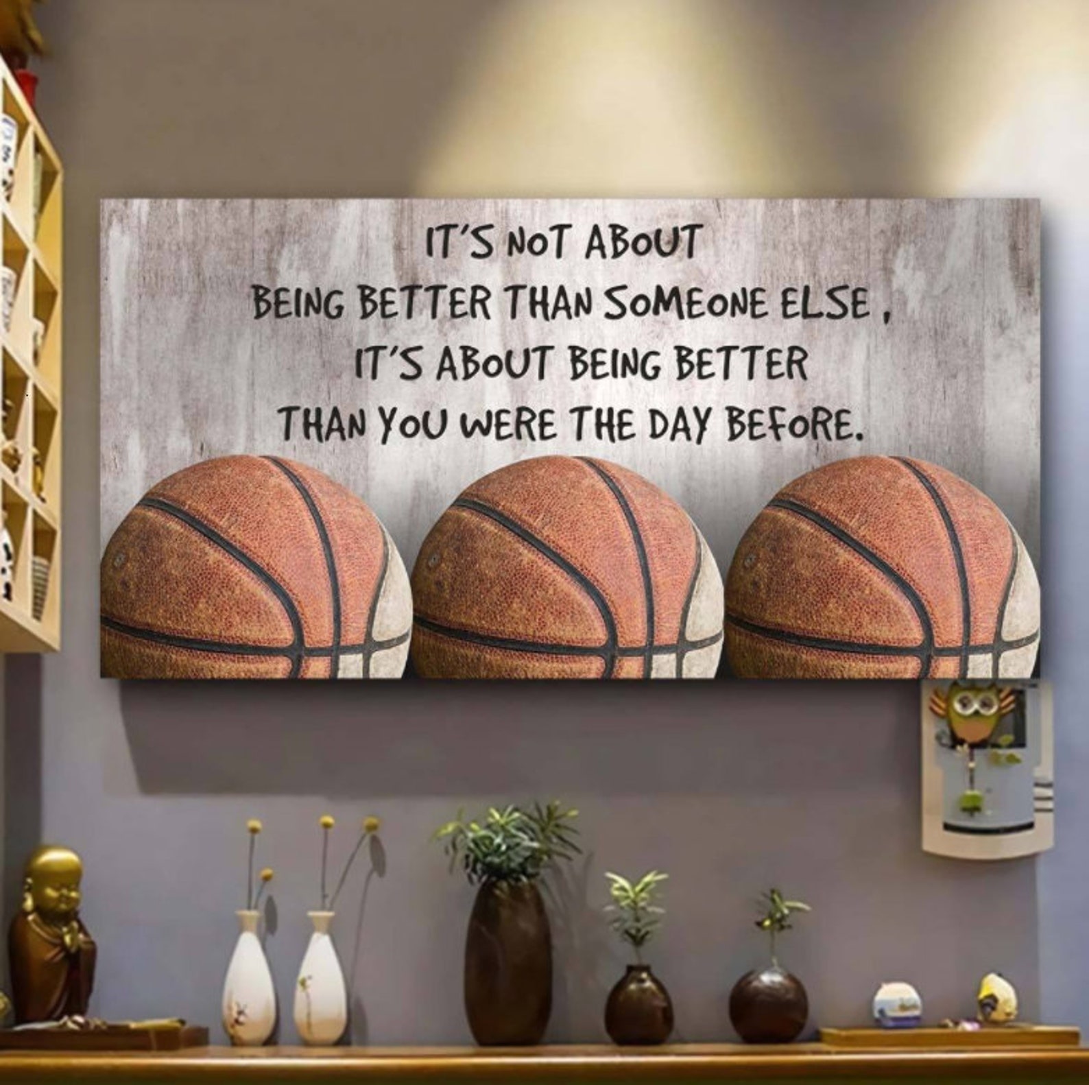 Beautiful Basketball Canvas Wall Art It's Not About Being Etsy