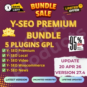 Y-SEO Premium v27.4 Plugin Bundle | All-in-One WP SEO Tool GPL | Digital Download | Unlimited Sites | Updates Included