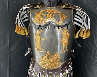 Medieval Roman Muscle Cuirass Armor Knight Breastplate with Skirt