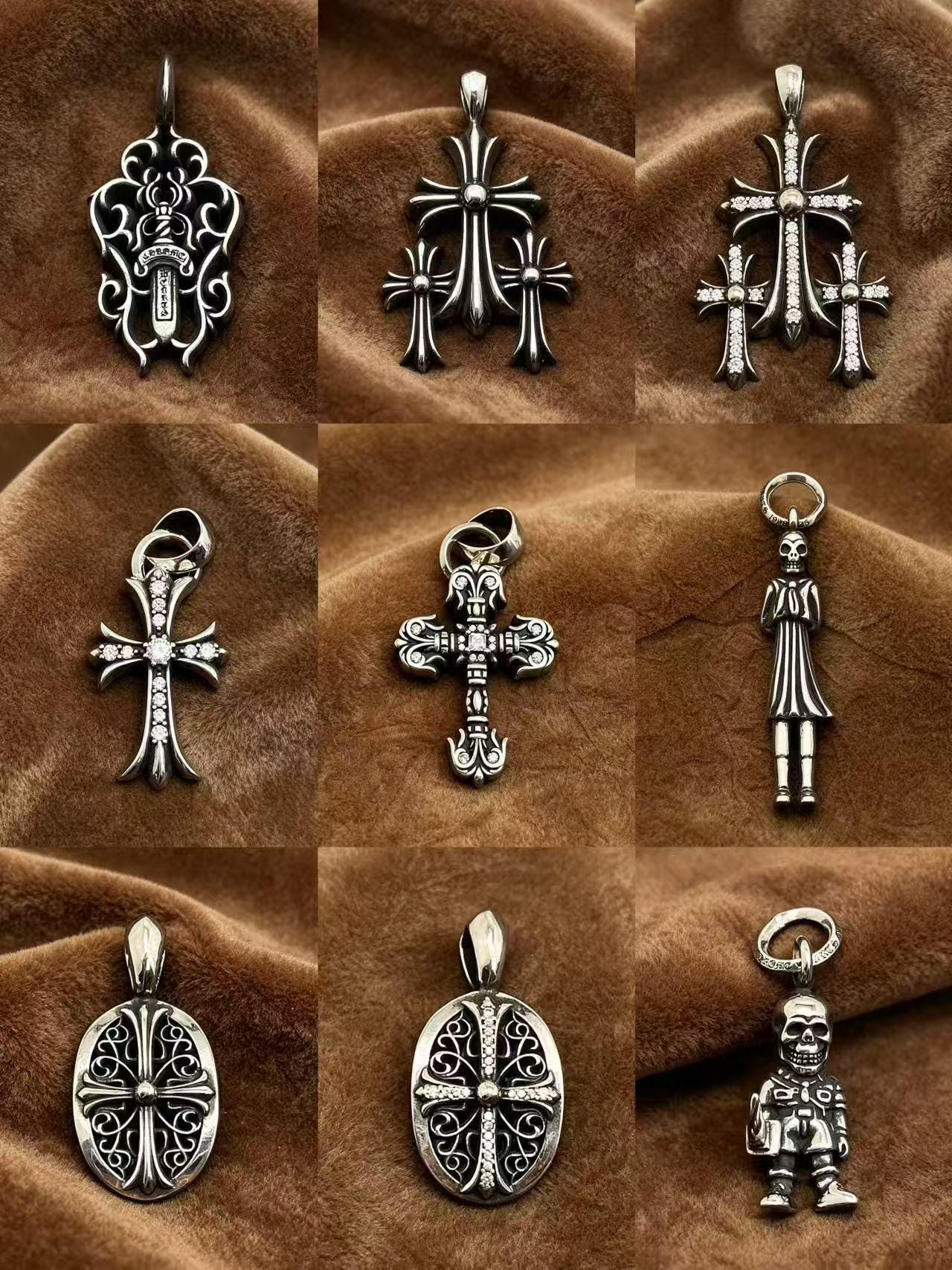 Make old vintage cross leather band Chrome Hearts sterling silver 925 scrunchie Chrome Hearts Cross Bracelet - Etsy main image 3
