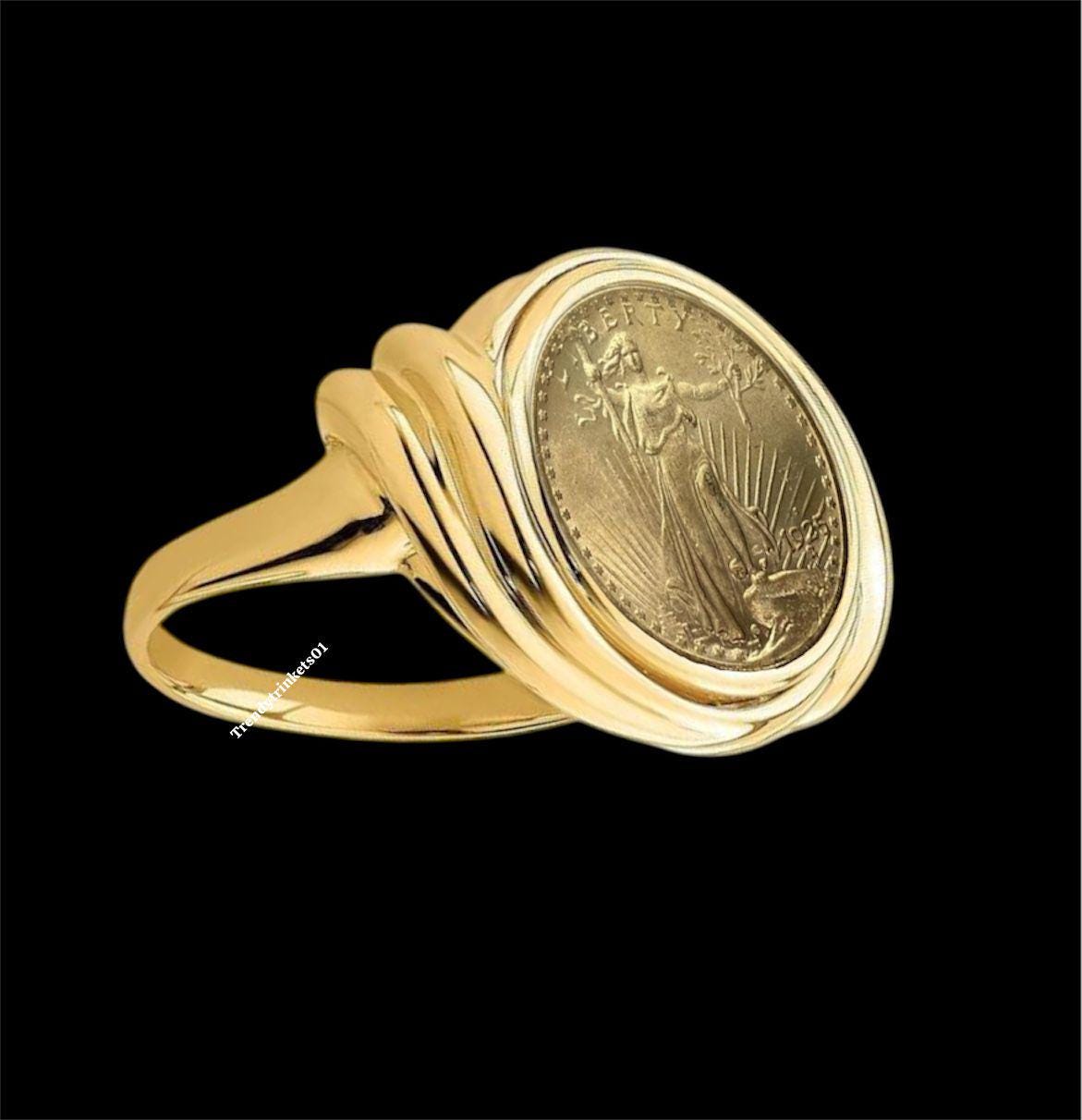 Gold Coin Ring - Etsy Canada