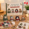 3D Beaded Christmas Cat DIY Kit Set of 4, Santa Hat & Stocking Cat Beading Kit, Festive Animal Craft Kit for Adults, Holiday Decor Gift product logo
