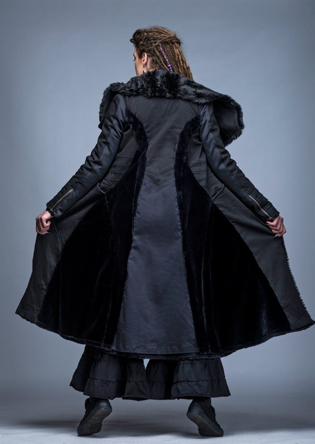 Shadow Vixen Coat | Long Black Coat | Warm Trench Coat