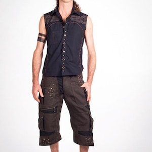 Cyberpunk pants, Cargo pants men, Heavy duty pants, Mens pants, Burning man pants, Mens festival pants, Steampunk pants, Cargo shorts mens