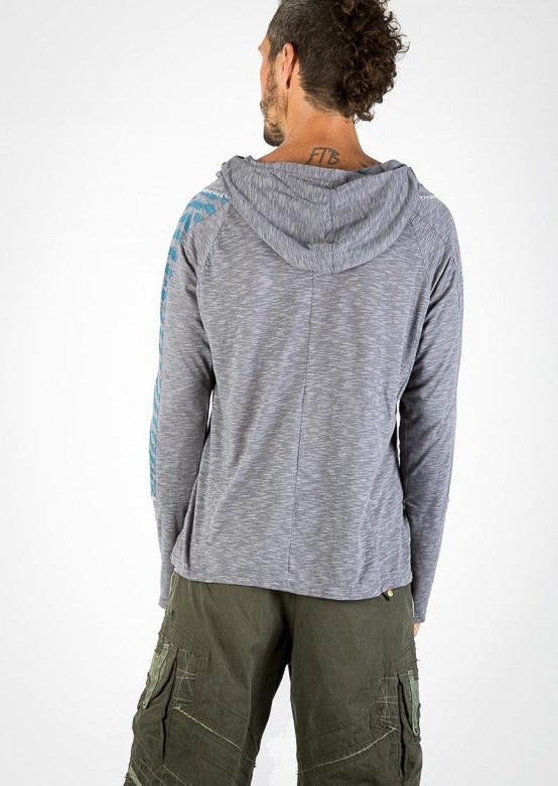 Mirage Top,Hooded long sleeve,Men long sleeve top,Unisex shirt,T shirt with hood,Casual shirt,Festival top,Burning man top,Doof top,Hippie