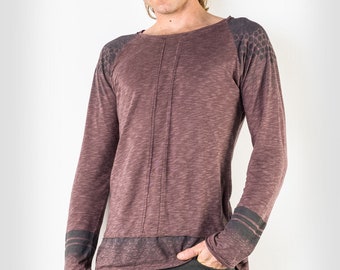 Alchemist top / Men long sleeve / Festival shirt / Burning man top / Tattoo design / Unisex top / Tribal clothing / Alternative clothing