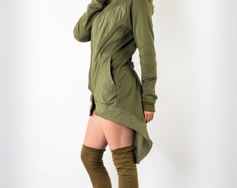 Avant-Guard hoody / warme winterjas / Burning man hoody / Steampunk damesjack / festivalhoody / Gothic kleding / dameswinterjas