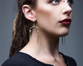 Sahara Earrings | Tribal Earrings | Desert Jewellery | Unique Jewellery | Brass Earrings | Boho Chic | Designer Ear Piece | Alternative Ear