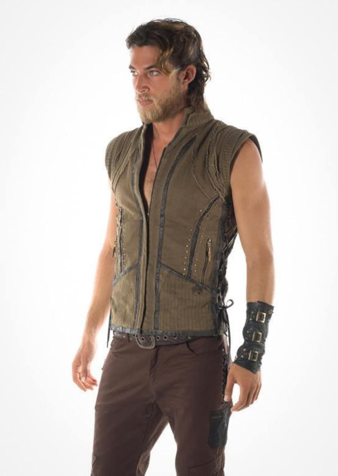 Odin Vest, Men Vest, Viking Vest, Performer Vest, Festival Vest, Warm