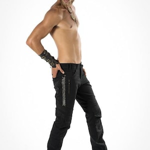 Viking broek, Cybergoth mens broek, Steampunk broek, Viking broek, Festival broek, Burning man broek, Mens gothic broek, Gothic broek