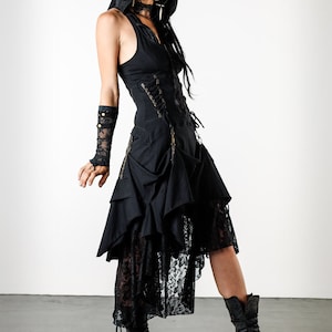 Witch dress, Elven clothing, Fairy dress, Ethnic dress cotton, Steampunk dress goth, Faerie dress, Handmade festival dress, Tribal dress