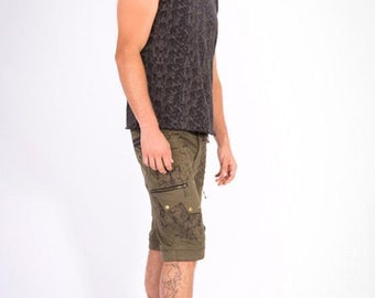 Steampunk pants | Mens short | Festival shorts | Boho pants | Knee high men shorts | Doof short for men | Rave shorts men | Burning man