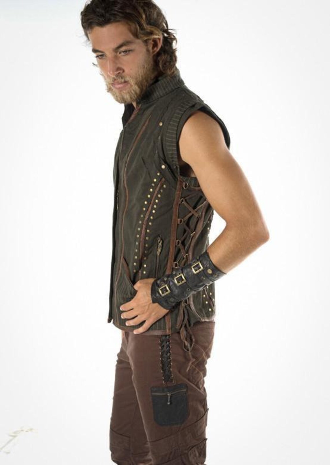 Odin vest Men vest Viking vest Performer vest Festival Etsy