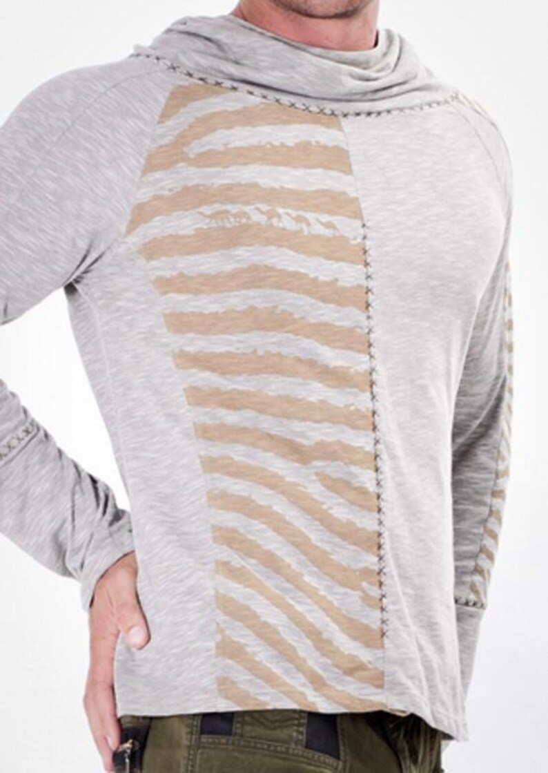 Mirage Top,Hooded long sleeve,Men long sleeve top,Unisex shirt,T shirt with hood,Casual shirt,Festival top,Burning man top,Doof top,Hippie