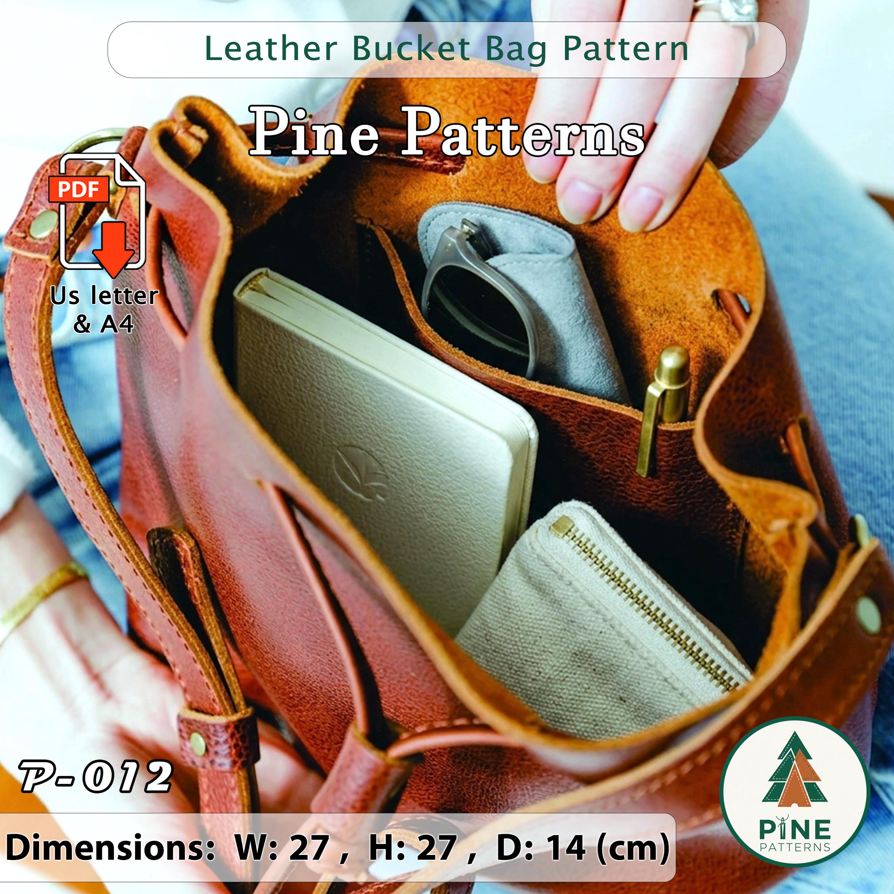Leather Bucket Bag Pattern (A4/US Letter PDF) P-012, Instructions ...