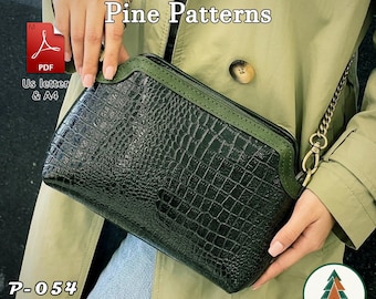 Leather Crossbody Bag Pattern (A4/US Letter PDF) P-054 ,instructions included, DIY