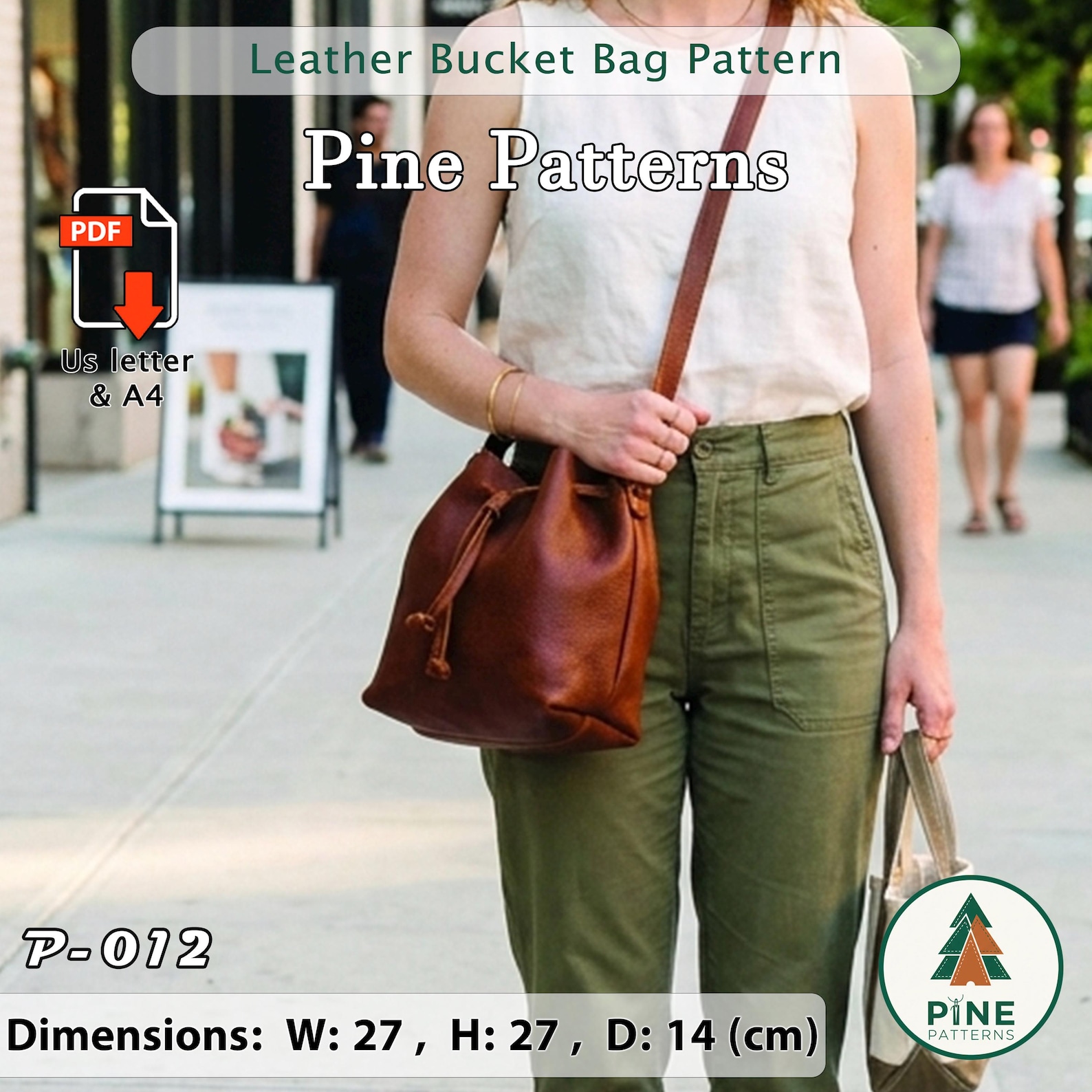 Leather Bucket Bag Pattern (A4/US Letter PDF) P-012, Instructions ...