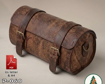 Leather Barrel Shoulder Bag Pattern (A4/US Letter PDF) P-060 ,instructions included, DIY
