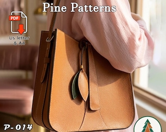Leather Tote bag Pattern (A4/US Letter PDF) P-014, instructions included, DIY,
