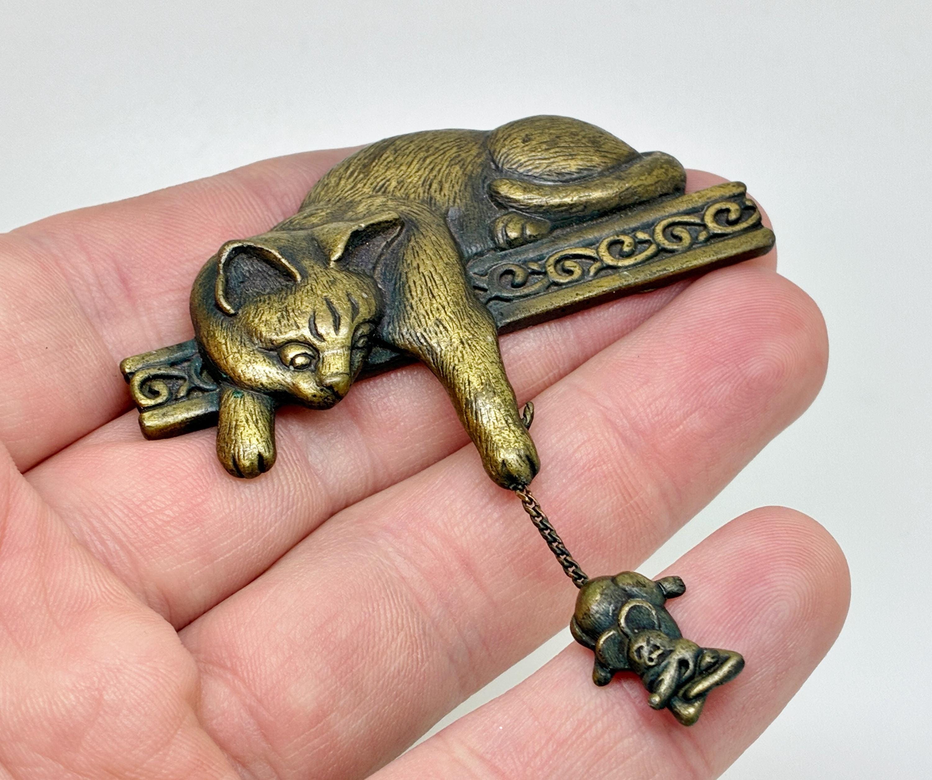 アメリカ　ヴィンテージ　ブレスレット　JJ 猫　ビジュー Jj Cat Brooch - Etsy